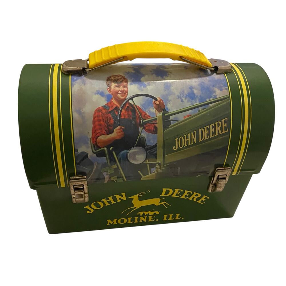 Rare John Deere Miniature Lunch Box Collectible Boy On Vintage Deere Tractor